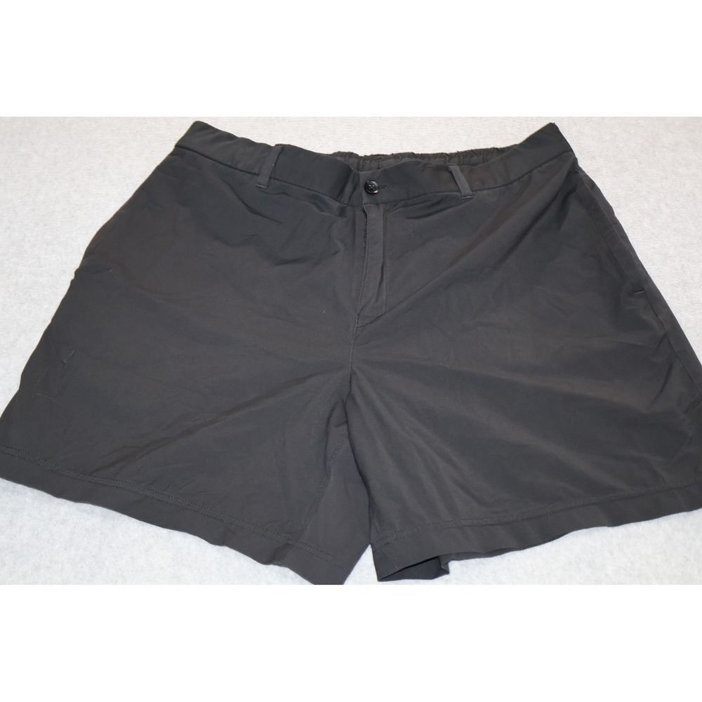 VRST Gym Shorts Men Large Black Stretch Chino Casual Golf 6" Inseam Draw Strings